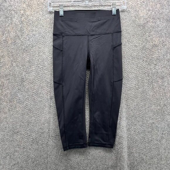 Lululemon Leggings Women 4 Black Fast and Free Crop 23” Nulux High Rise Running - Picture 1 of 10